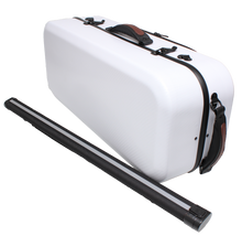 Load image into Gallery viewer, Gsj Compact Double Pc Violin Case & Bow Tube 4/4 White Weave