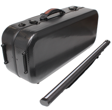 Load image into Gallery viewer, Gsj Compact Double Pc Violin Case & Bow Tube 4/4 Black Weave