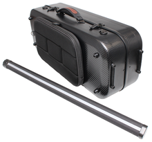Load image into Gallery viewer, Gsj Compact Double Pc Violin Case &amp; Bow Tube 4/4 Black Weave
